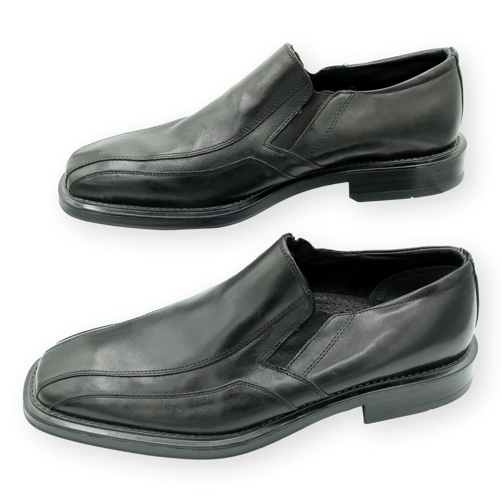 Alfani Black Leather Mens Dress Loafers Slip On 12M NWOB